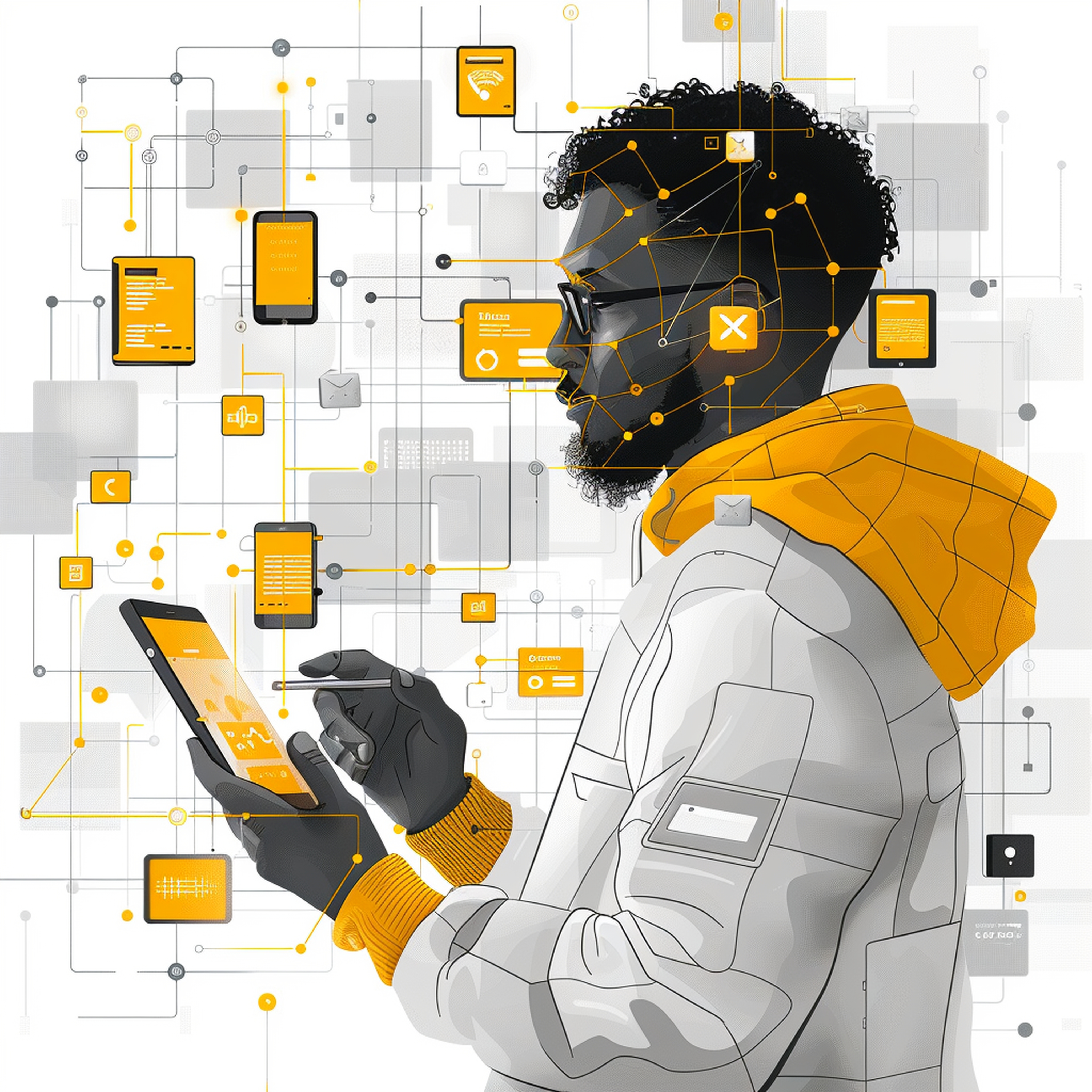 Mobile Data Collection Illustration